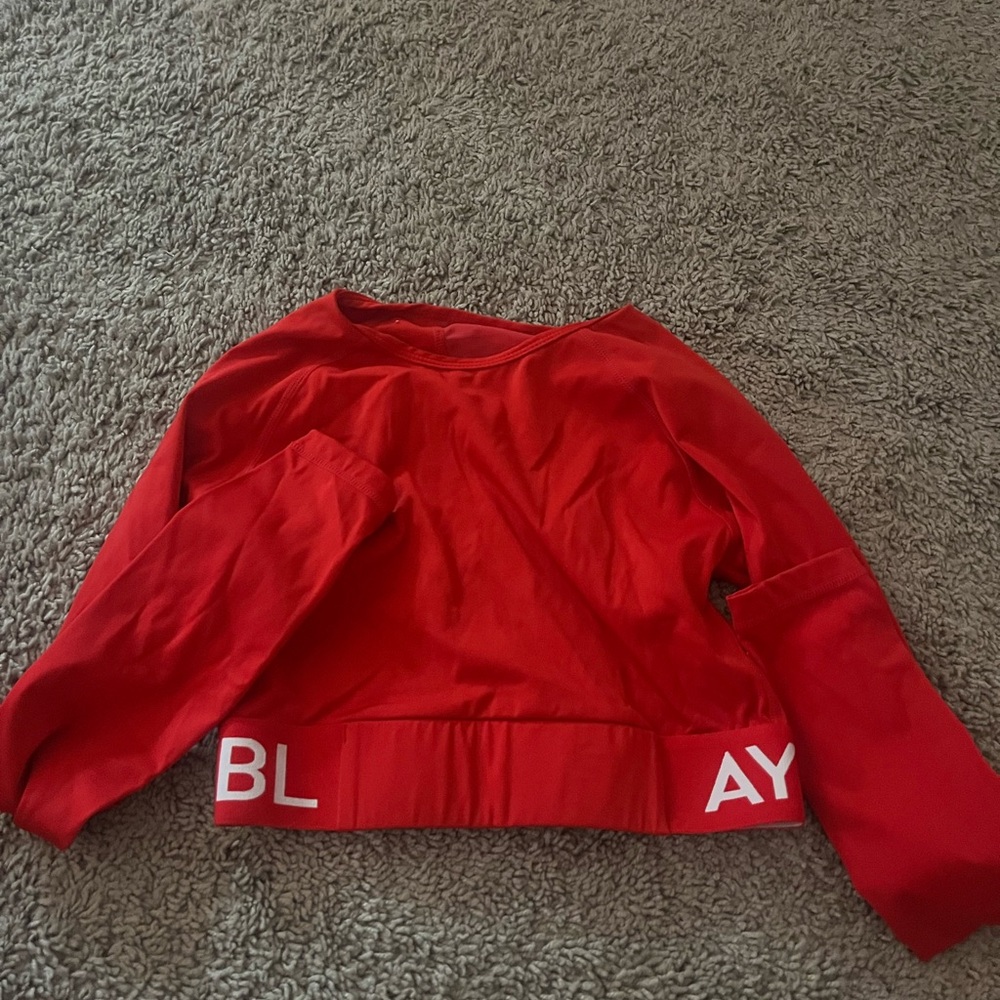 Aybl Red Long Sleeve Crop Top